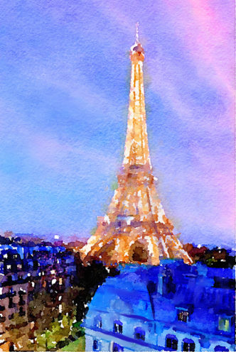 digital painting of Paris