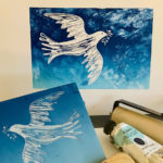 dove and carved lino